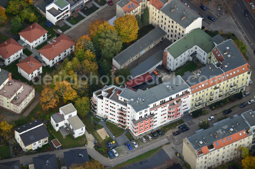 Aerial photograph Berlin Pankow - Residential area on the road Pichelswerder - Wollankstrasse in Berlin - Pankow