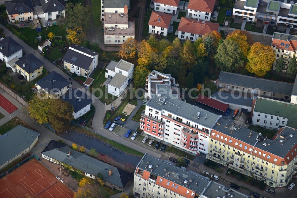 Aerial photograph Berlin Pankow - Residential area on the road Pichelswerder - Wollankstrasse in Berlin - Pankow