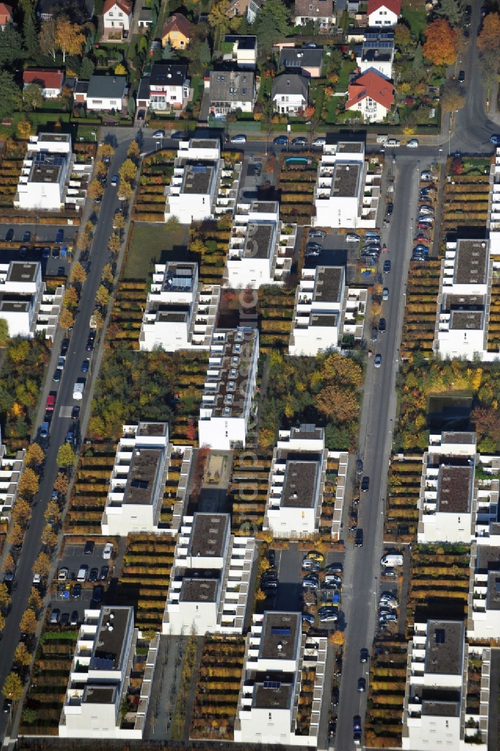 Aerial image Berlin - Housing area Quartier McNair on the former american Mc Nair barracks in Berlin-Lichterfeld