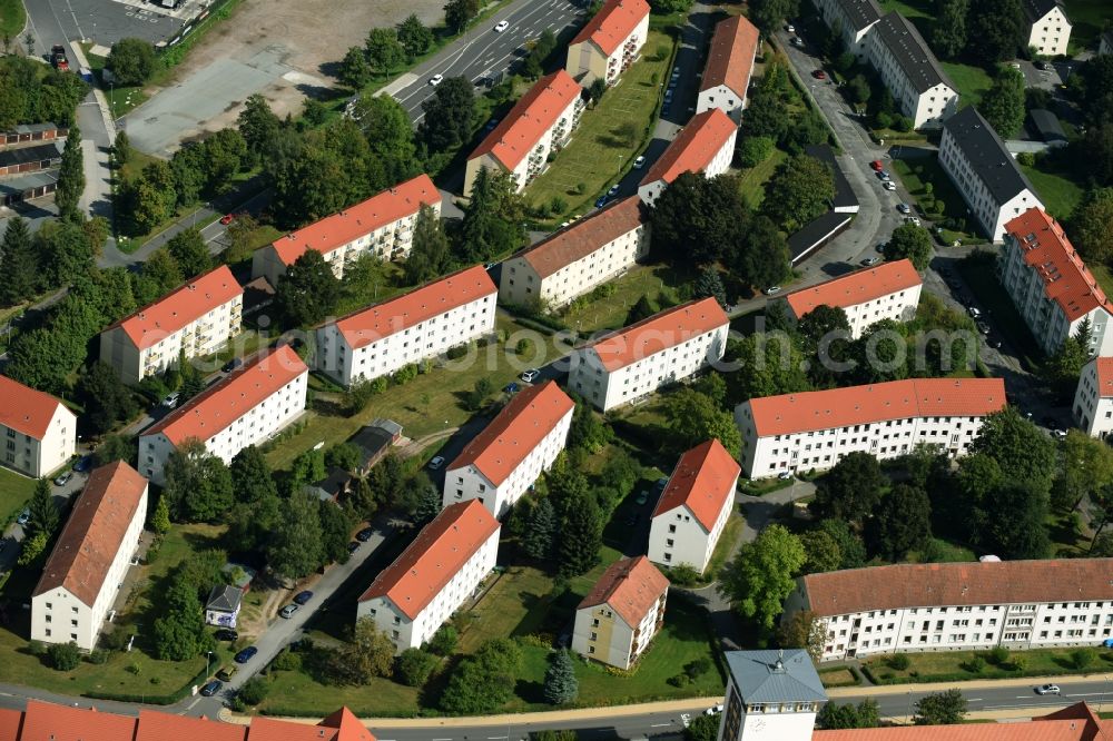 Aerial photograph Aue - Residential area a row house settlement in der Agricolastrasse in Aue in the state Saxony