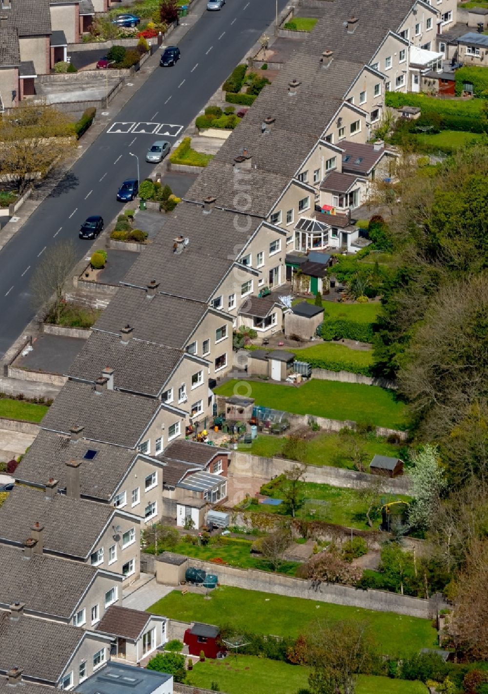 Limerick from above - Residential area a row house settlement Ashbrook in Limerick, Ireland