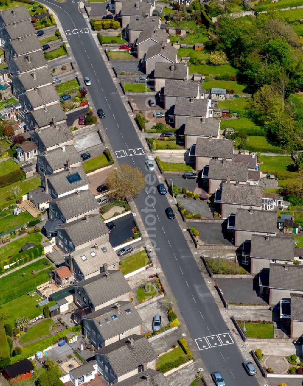 Aerial photograph Limerick - Residential area a row house settlement Ashbrook in Limerick, Ireland