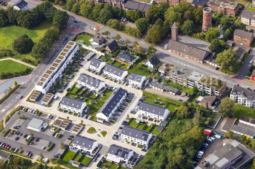 Aerial image Dülken - Multi-family residential area in the form of a row house settlement on street Jean- Guesken-Ring in Duelken in the state North Rhine-Westphalia, Germany