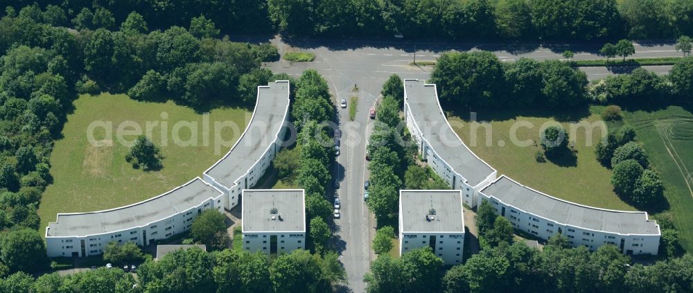 Dortmund from the bird's eye view: Residential area a row house settlement in Dortmund in the state North Rhine-Westphalia