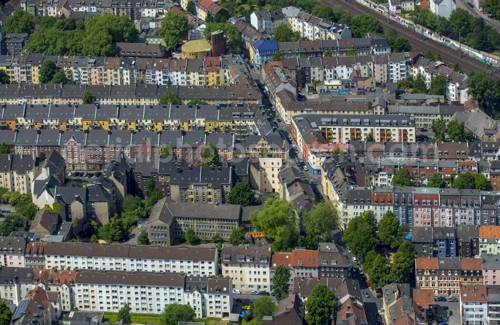 Dortmund from the bird's eye view: Residential area a row house settlement in Dortmund in the state North Rhine-Westphalia