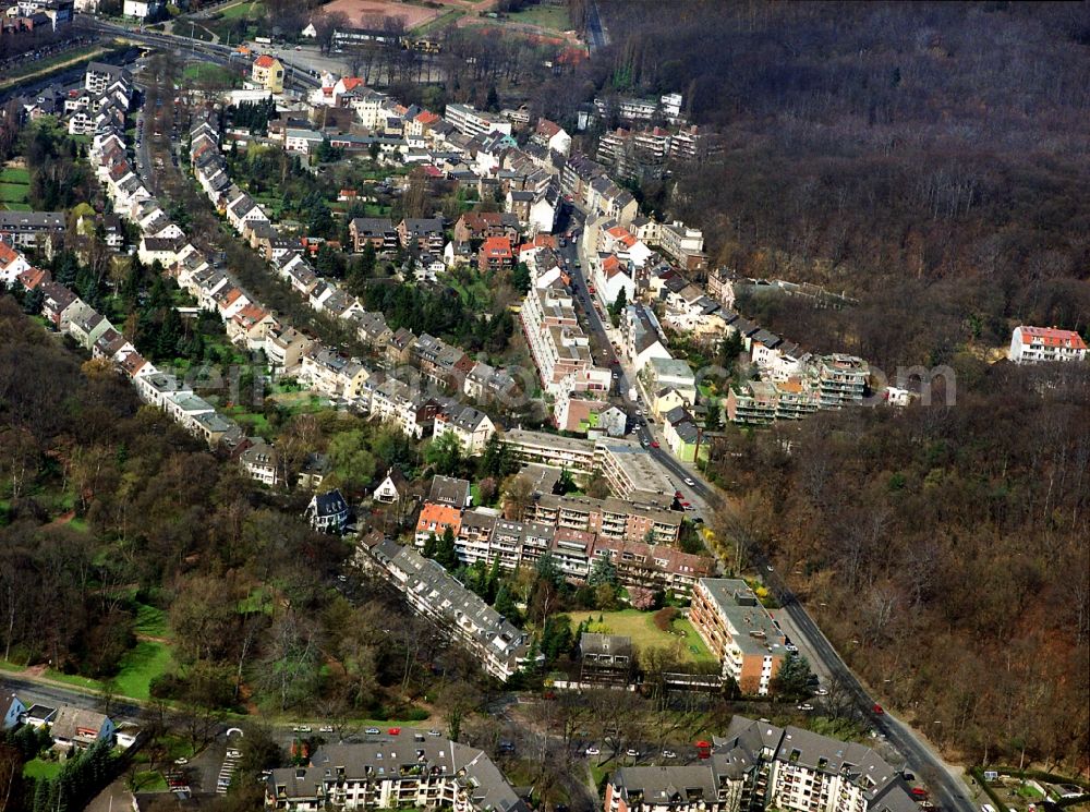 Düsseldorf from the bird's eye view: Residential area a row house settlement in Duesseldorf in the state North Rhine-Westphalia