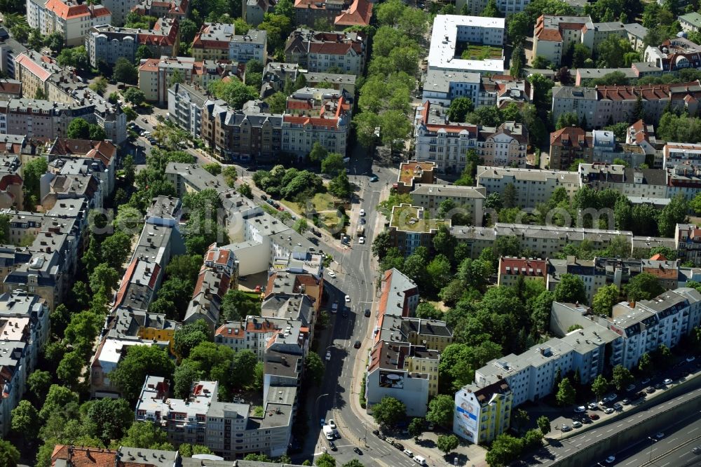 Berlin from above - Residential area a row house settlement along the Thorwaldsenstrasse in Berlin, Germany