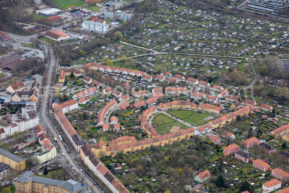 Frankfurt Oder from above Residential area a row house