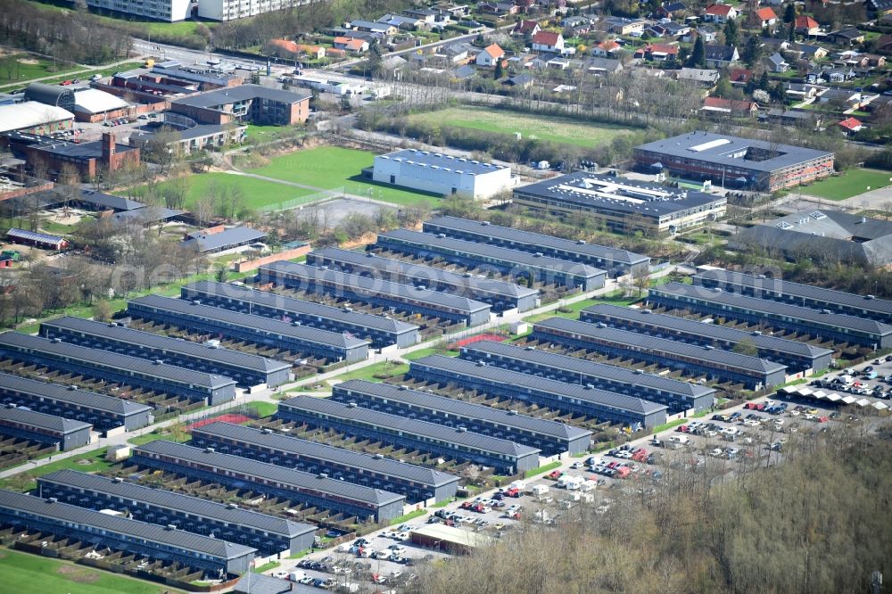 Aerial image Ballerup - Residential area a row house settlement Grantofteparken in Ballerup in Region Hovedstaden, Denmark