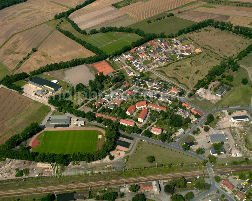 Gröditz from above - Residential area a row house settlement in Gröditz in the state Saxony, Germany