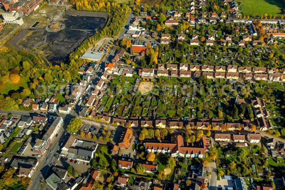 Hamm from the bird's eye view: Residential area a row house settlement in Hamm in the state North Rhine-Westphalia