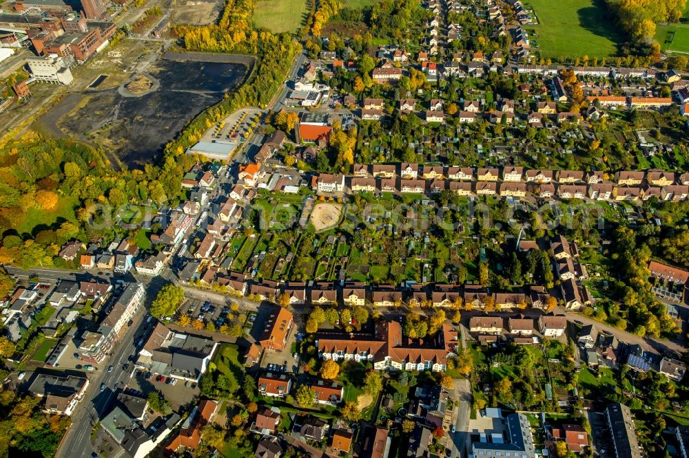 Aerial image Hamm - Residential area a row house settlement in Hamm in the state North Rhine-Westphalia