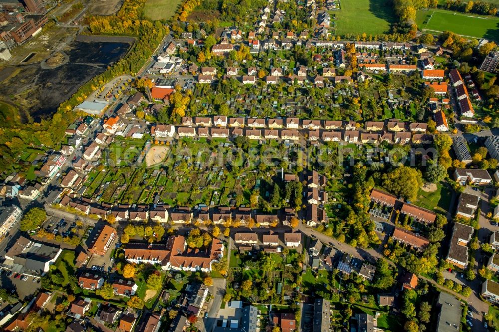 Hamm from above - Residential area a row house settlement in Hamm in the state North Rhine-Westphalia