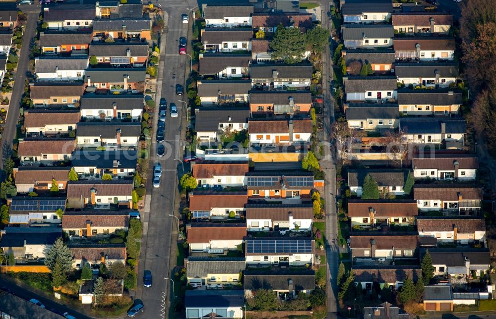 Aerial image Herne - Residential area a row house settlement Lemgoer Strasse in Herne in the state North Rhine-Westphalia