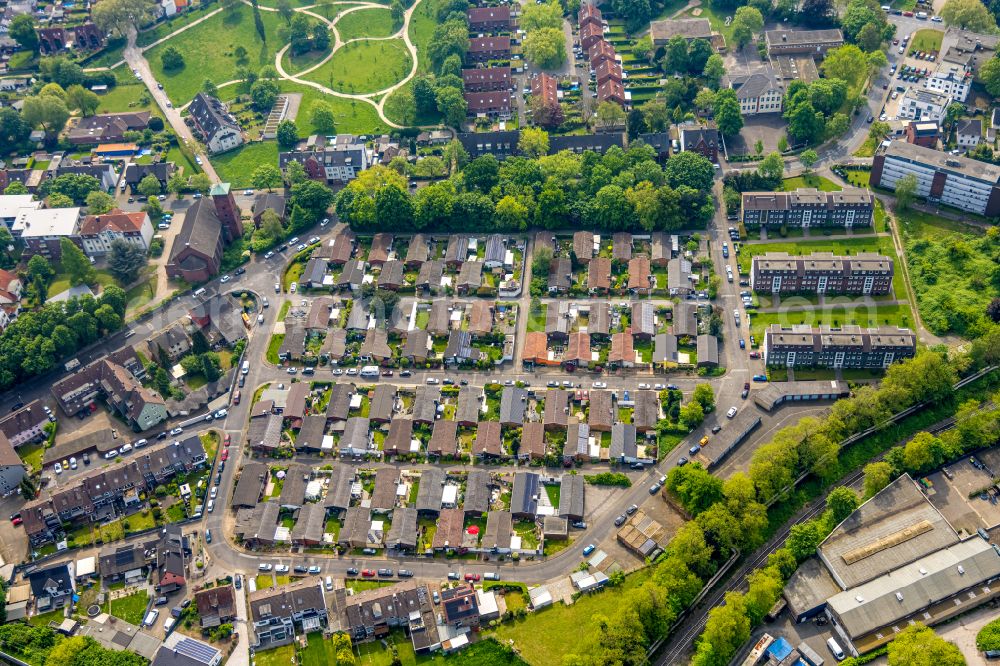 Herne from above - Residential area a row house settlement Lemgoer Strasse in Herne in the state North Rhine-Westphalia