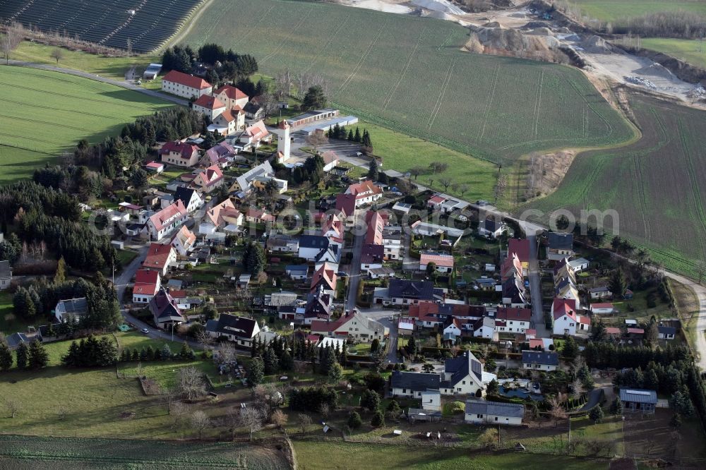 Aerial image Starkenberg - Residential area a row house settlement in Neuposa in the state Thuringia