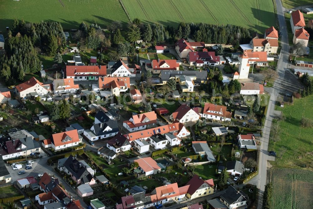 Starkenberg from above - Residential area a row house settlement in Neuposa in the state Thuringia