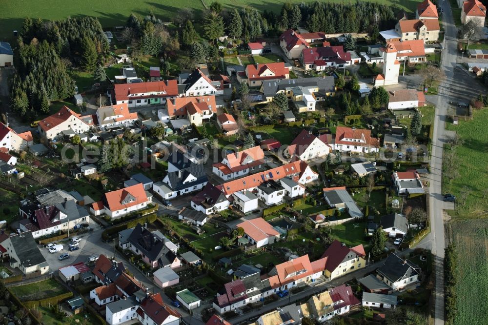 Aerial image Starkenberg - Residential area a row house settlement in Neuposa in the state Thuringia