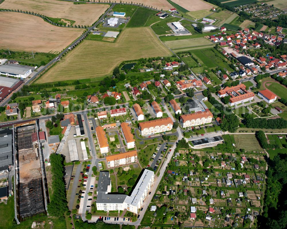 Niederorschel from the bird's eye view: Residential area a row house settlement in Niederorschel in the state Thuringia, Germany