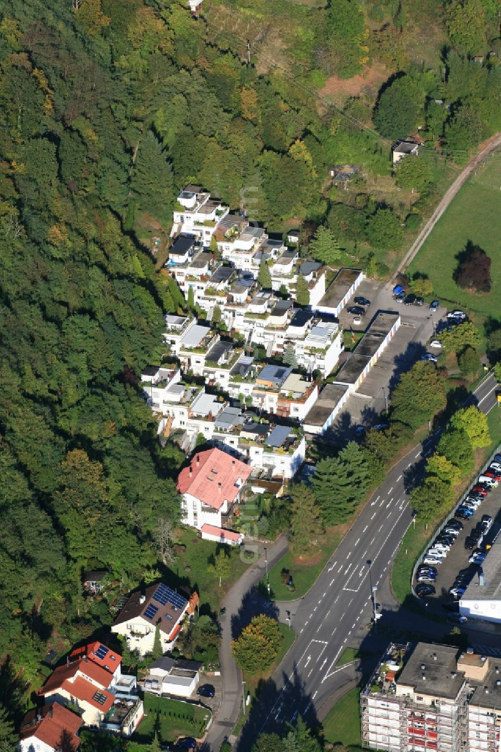 Rheinfelden (Baden) from the bird's eye view: Residential area a row house settlement in Rheinfelden (Baden) in the state Baden-Wuerttemberg