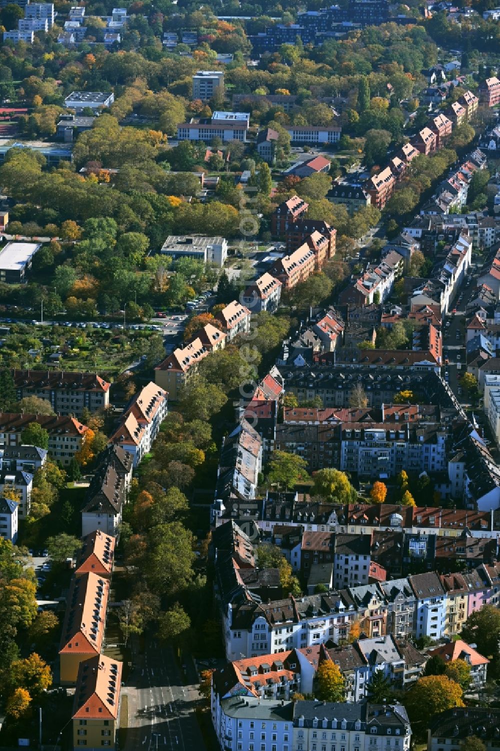 Darmstadt from the bird s eye view Residential area a row house