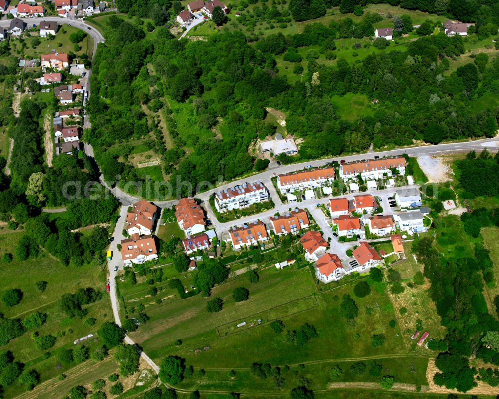 Aerial image Völkersbach - Residential area a row house settlement in Völkersbach in the state Baden-Wuerttemberg, Germany