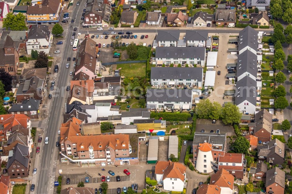 Aerial image Hamm - Residential area a row house settlement on Wellekoetter Weg in Hamm in the state North Rhine-Westphalia, Germany