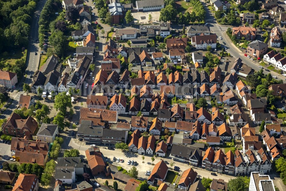 Aerial photograph Rheda-Wiedenbrück - A residential area in the city centre of Rheda-Wiedenbrueck in the state North Rhine-Westphalia