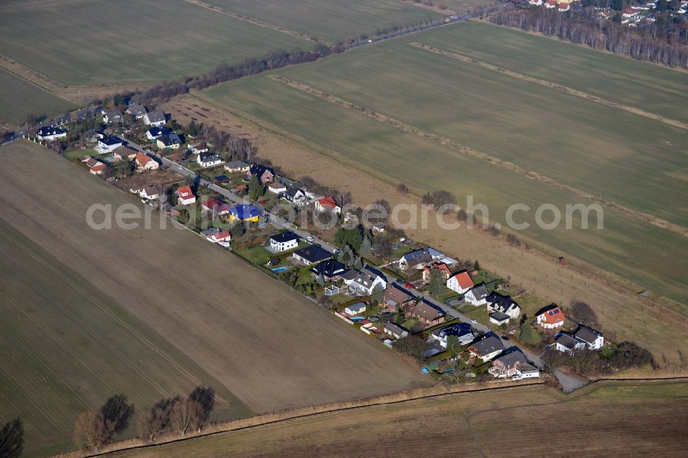 Schönefeld from above - View of a residential area in Schoenefeld in the state Brandenburg