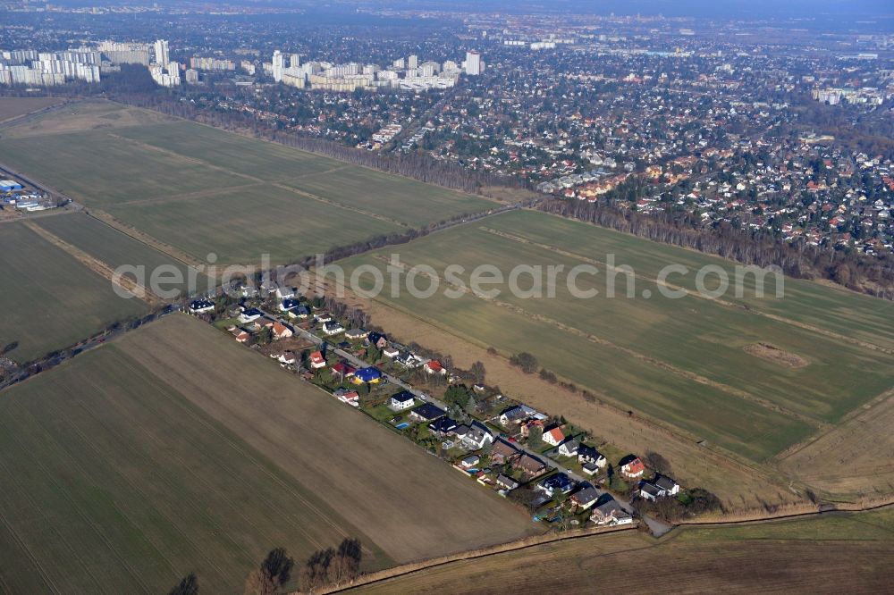 Aerial image Schönefeld - View of a residential area in Schoenefeld in the state Brandenburg