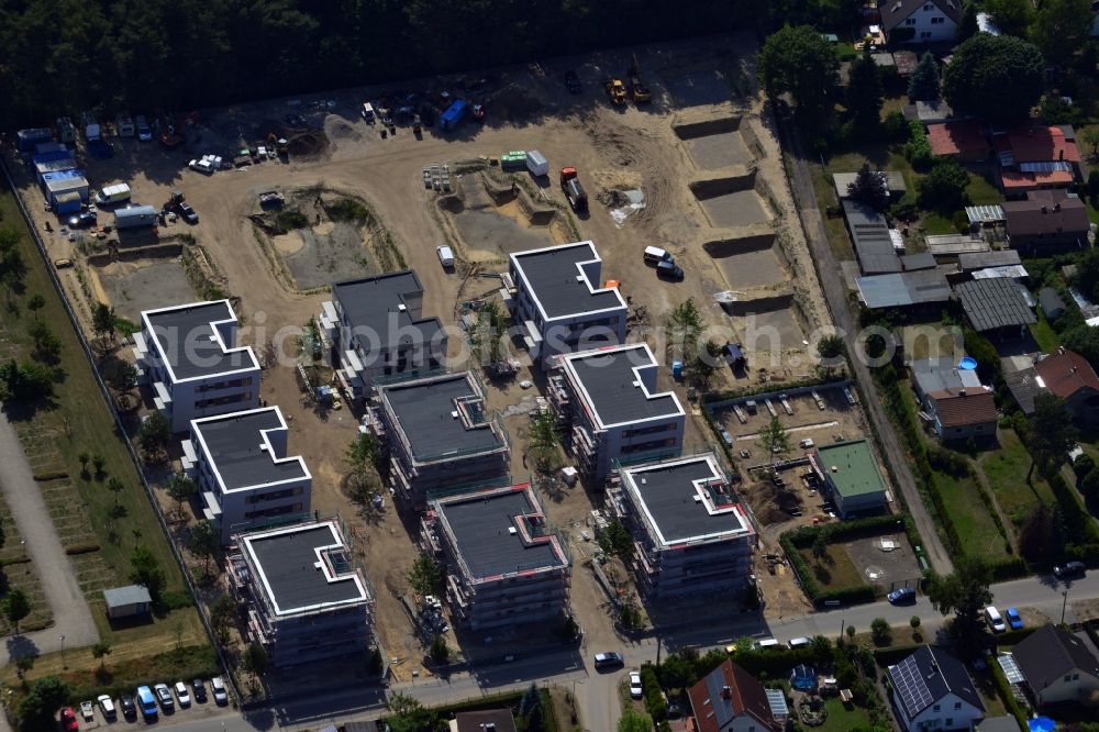 Berlin Grünau from above - Residential - allotment new multi-family houses on the Elstersteg - Waödstrasse in Grunau in Berlin