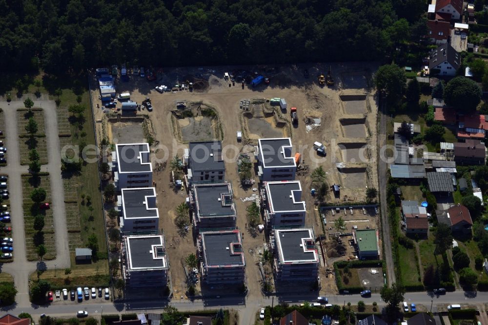 Berlin Grünau from the bird's eye view: Residential - allotment new multi-family houses on the Elstersteg - Waödstrasse in Grunau in Berlin