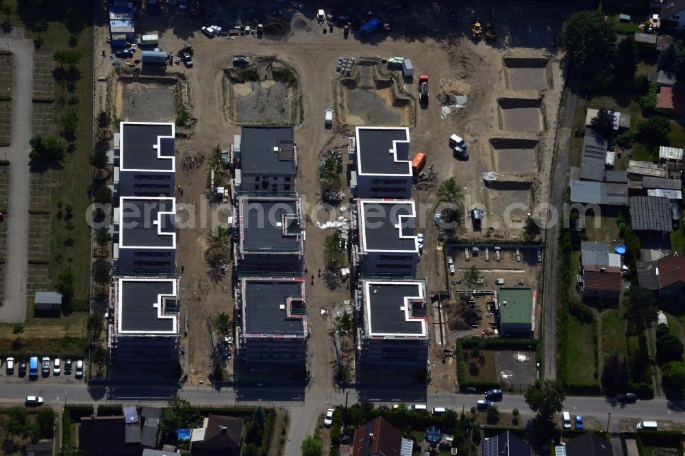 Aerial image Berlin Grünau - Residential - allotment new multi-family houses on the Elstersteg - Waödstrasse in Grunau in Berlin