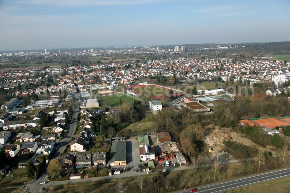 Aerial photograph Egelsbach - Residential and sports facilities in Egelsbach in the state of Hesse. egelsbach.de