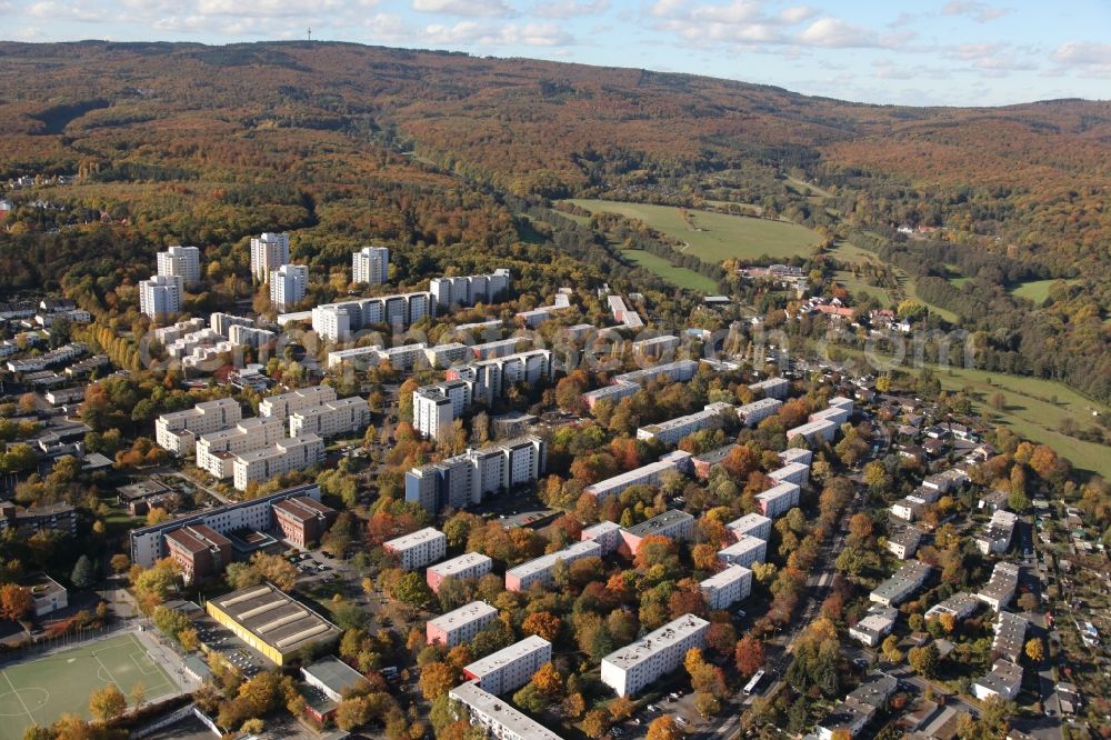 Wiesbaden from the bird's eye view: View of residential neighborhoods in Klarenthal district in Wiesbaden in Hesse