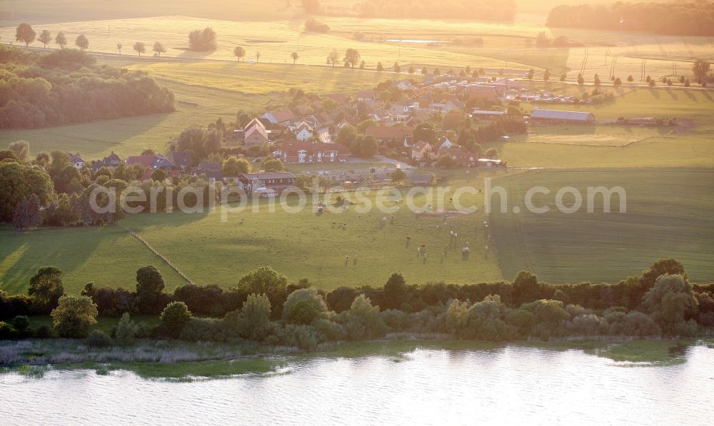 Aerial image Klink - View of a residential area at the shore of the Mueritz in Klink in the state of Mecklenburg-West Pomerania