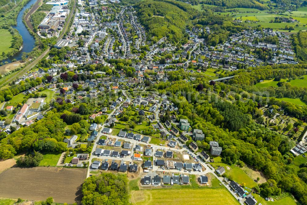 Aerial image Witten - Residential areas on the edge of forest areas in Witten at Ruhrgebiet in the state North Rhine-Westphalia, Germany