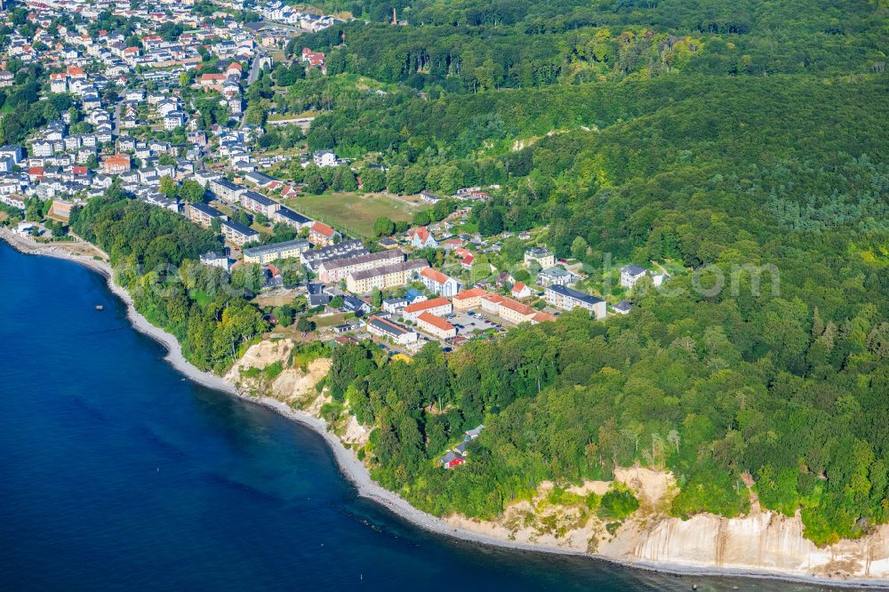 Sassnitz from the bird's eye view: Residential area Weddingstrasse on street Weddingstrasse in Sassnitz on the island of Ruegen in the state Mecklenburg - Western Pomerania, Germanyy