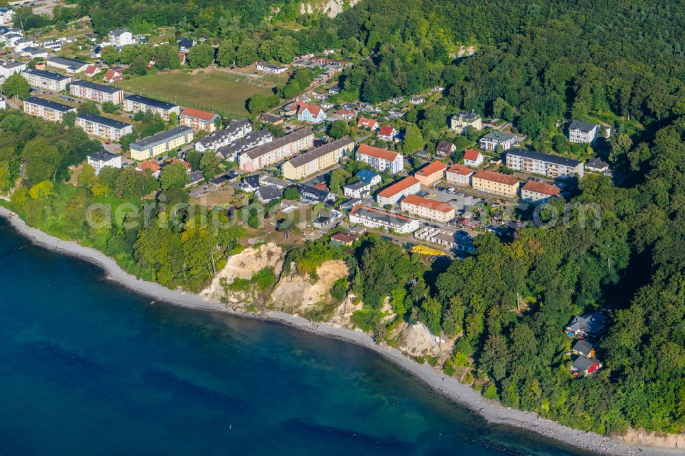 Aerial photograph Sassnitz - Residential area Weddingstrasse on street Weddingstrasse in Sassnitz on the island of Ruegen in the state Mecklenburg - Western Pomerania, Germanyy