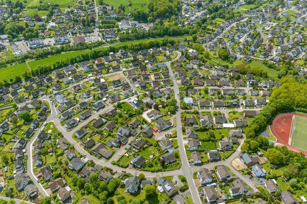 Wenden from the bird's eye view: View of a residential area in Wenden in the state of North Rhine-Westphalia