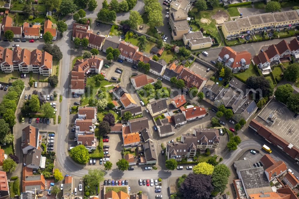 Werl from above - Residential area in Werl in the state North Rhine-Westphalia, bounded by Sponnierstrasse and Steinergraben