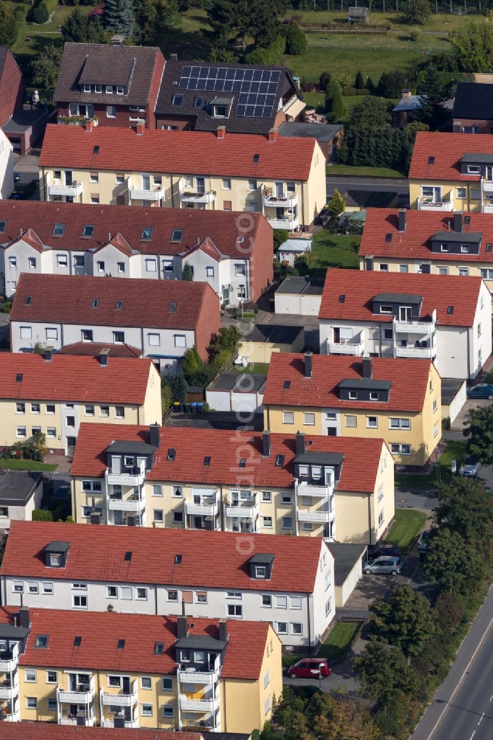 Werne from above - View of a residential area in Werne in the state of North Rhine-Westphalia