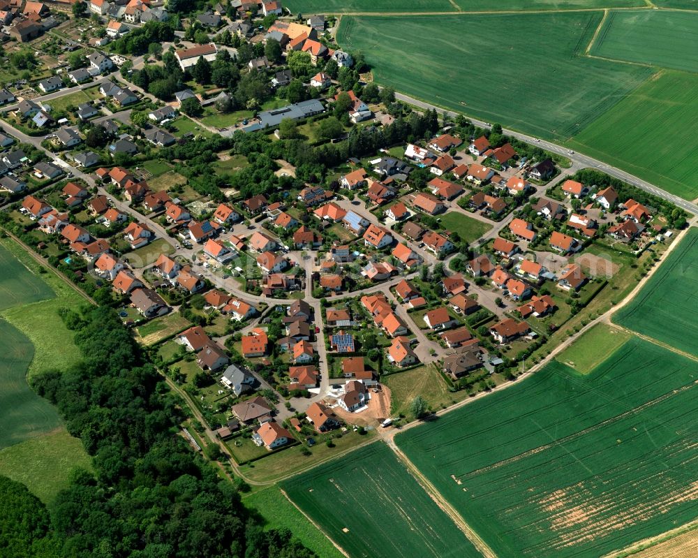 Meddersheim from above - View of the residential area Im Wiesengrund in Meddersheim in the state Rhineland-Palatinate