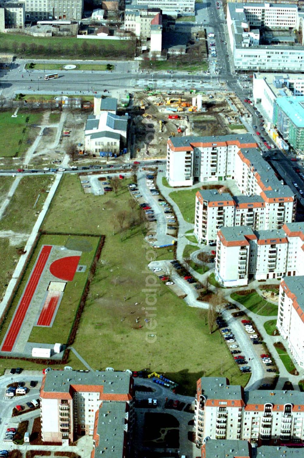 Aerial photograph Berlin - 06.03.1995 Wohngebiet Wilhelmstrasse in Berlin-Mitte