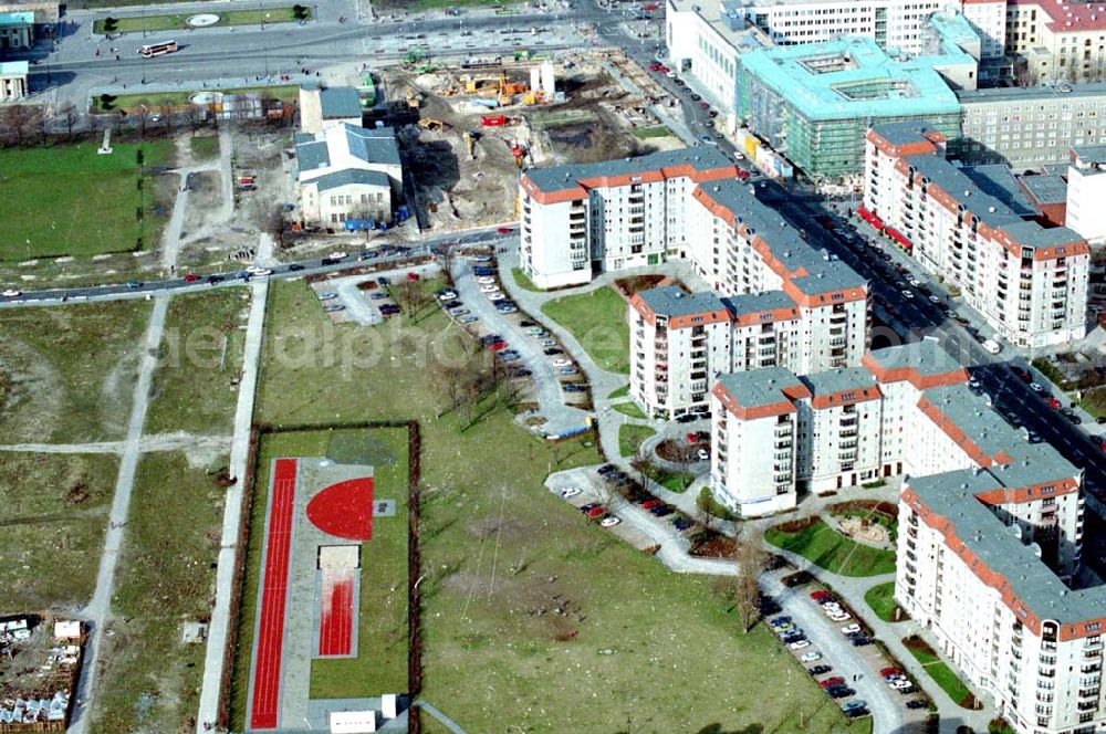 Berlin from above - 06.03.1995 Wohngebiet Wilhelmstrasse in Berlin-Mitte