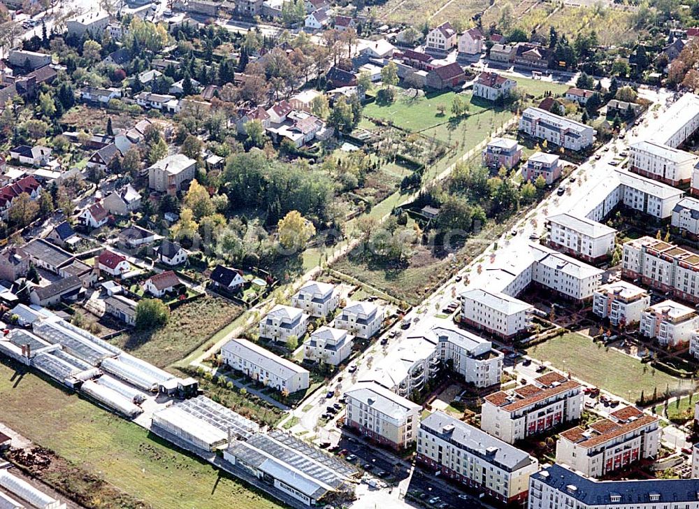 Aerial image Berlin-Pankow - Wohngebiet zwischen Gartenstraße und Kalvinistenweg in Buchholz (Bezirk Berlin-Pankow).