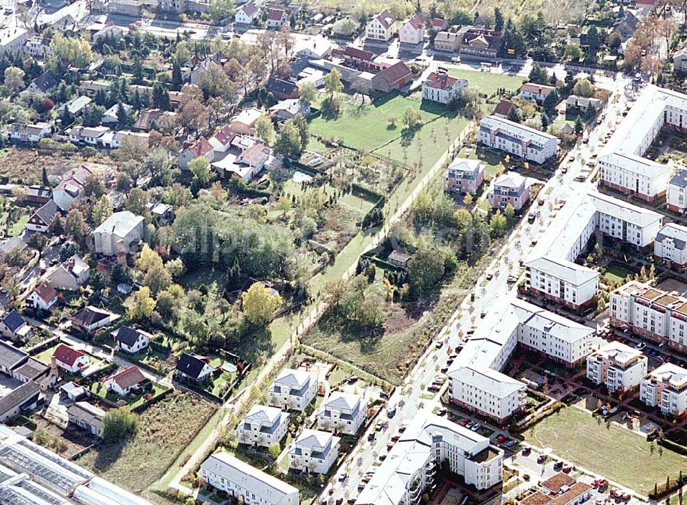 Berlin-Pankow from above - Wohngebiet zwischen Gartenstraße und Kalvinistenweg in Buchholz (Bezirk Berlin-Pankow).