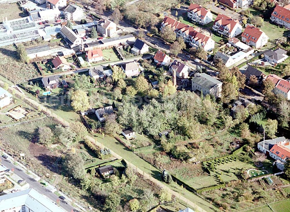 Berlin-Pankow from above - Wohngebiet zwischen Gartenstraße und Kalvinistenweg in Buchholz (Bezirk Berlin-Pankow).