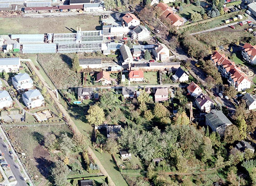 Berlin-Pankow from the bird's eye view: Wohngebiet zwischen Gartenstraße und Kalvinistenweg in Buchholz (Bezirk Berlin-Pankow).