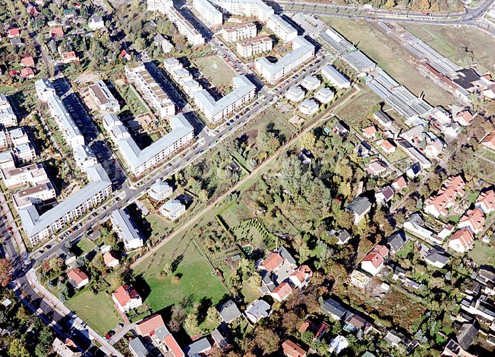 Aerial image Berlin-Pankow - Wohngebiet zwischen Gartenstraße und Kalvinistenweg in Buchholz (Bezirk Berlin-Pankow).